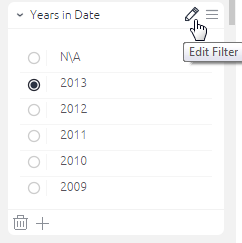 Interacting with Filters